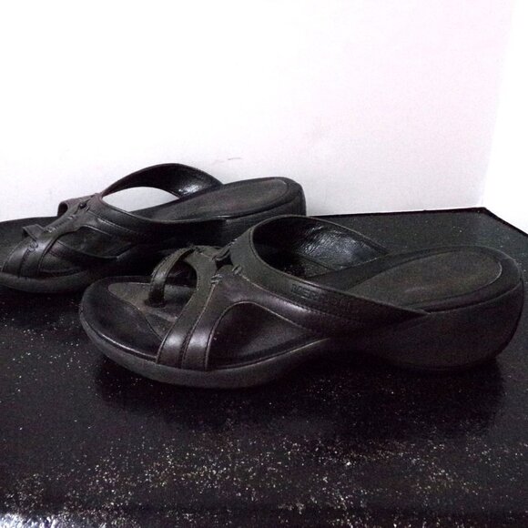 Merrell Black Sundial Spin Wedge Sandals Leather - Picture 5 of 6